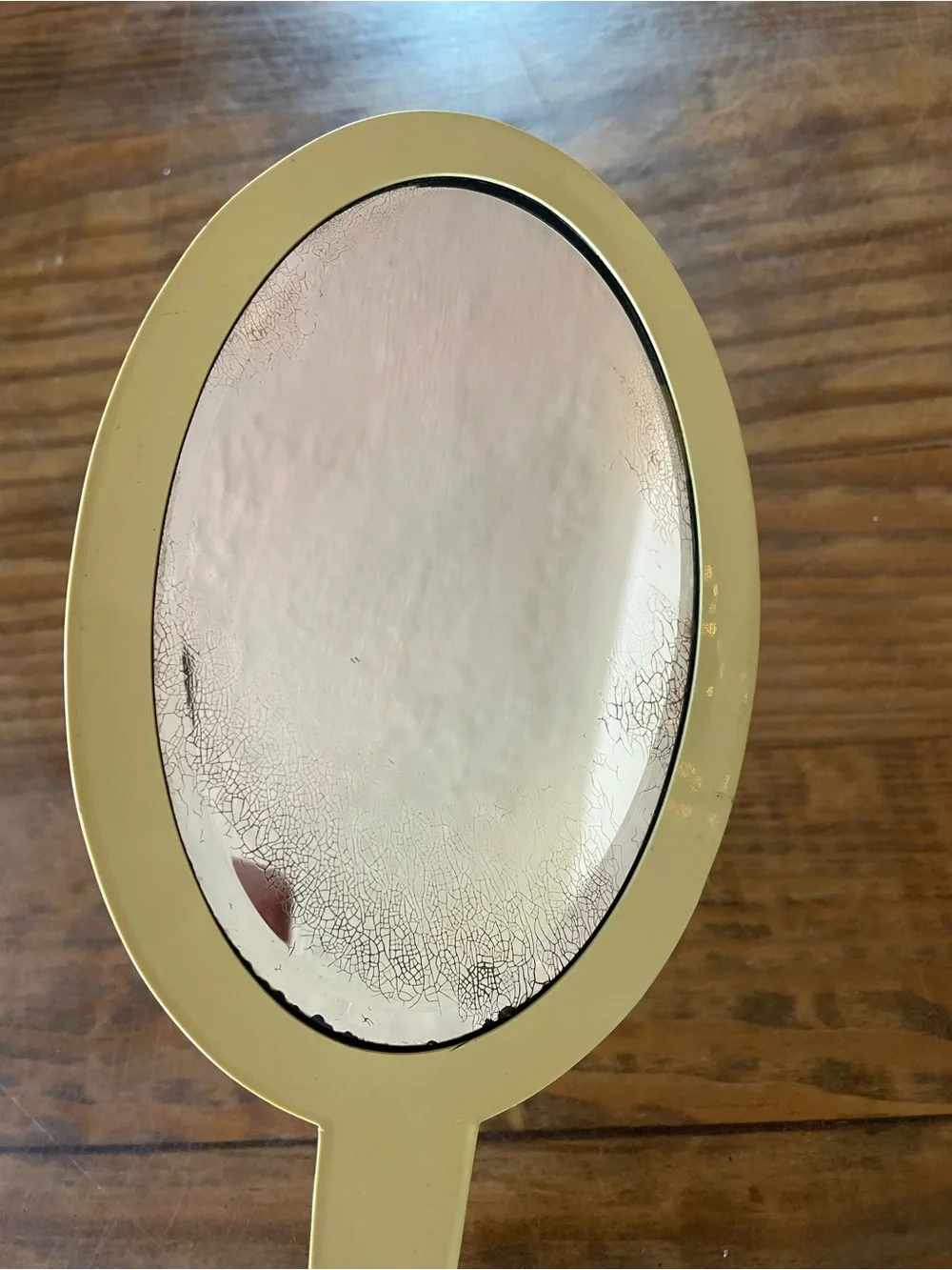 Vintage retro art deco hand mirror unique rare bathroom home decor celluloid